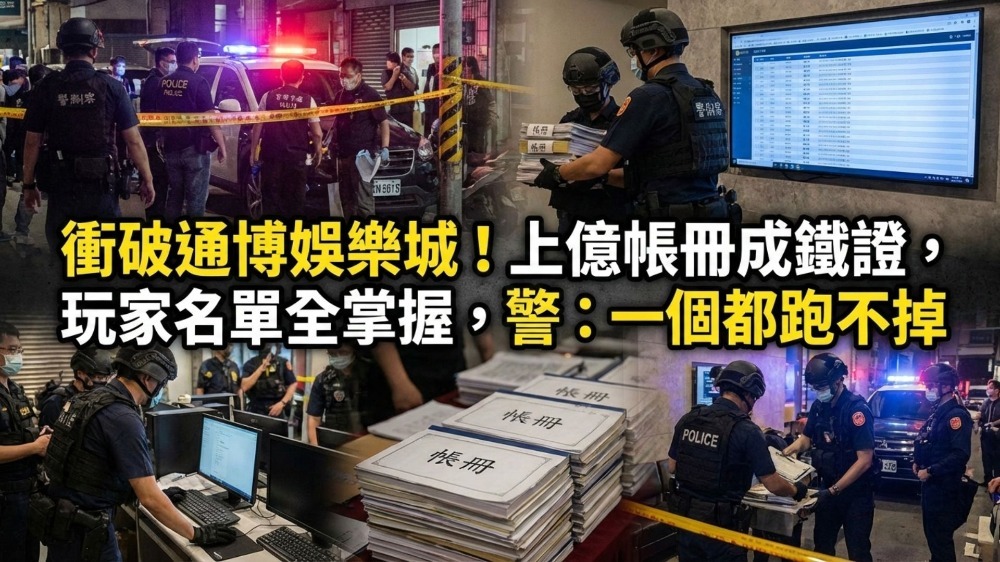 衝破通博娛樂城！上億帳冊成鐵證，玩家名單全掌握，警：一個都跑不掉